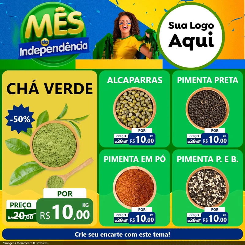 Modelo de Rede Social para Feed Facebook com o tema Mês da Independência para Produtos Naturais