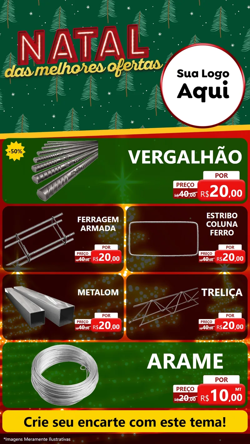 Modelo de TV para TV Vertical com o tema Natal das Melhores Ofertas para Ferragens