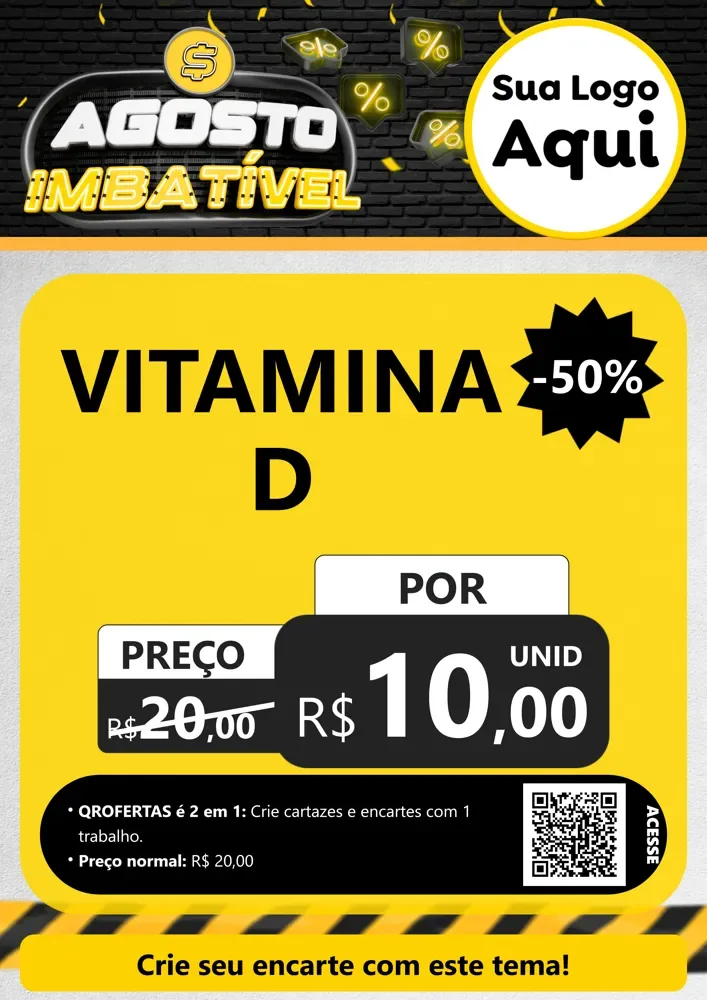 Modelo de Cartaz para Cartaz A4 Vertical com o tema Agosto Imbatível para Farmácia