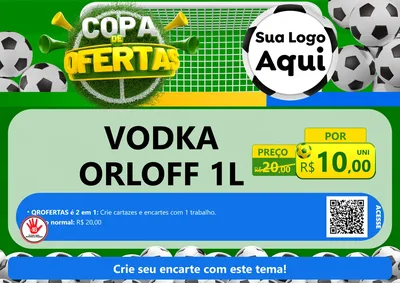 Modelo de Cartaz para Cartaz A4 Horizontal com o tema Copa De Ofertas para Distribuidora de bebidas