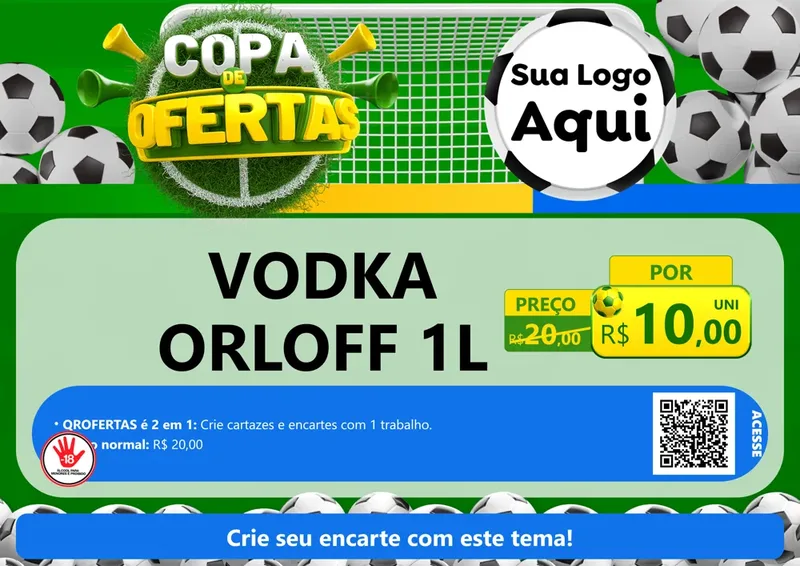 Modelo de Cartaz para Cartaz A4 Horizontal com o tema Copa De Ofertas para Distribuidora de bebidas