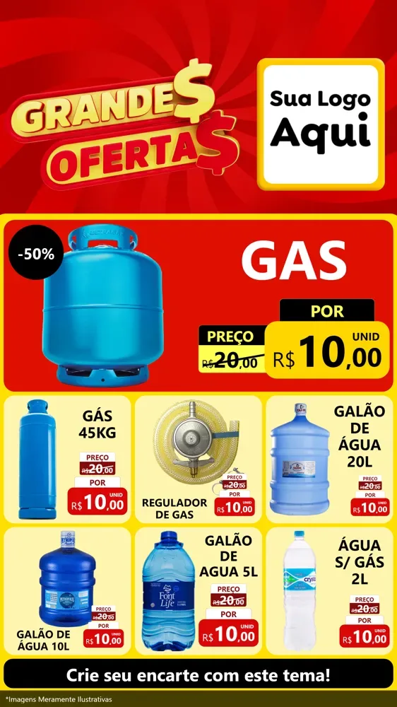Modelo de Rede Social para Stories com o tema Grandes Ofertas para Água e gás