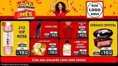 Modelo de TV para TV Horizontal com o tema Virada de Mês para Perfumes
