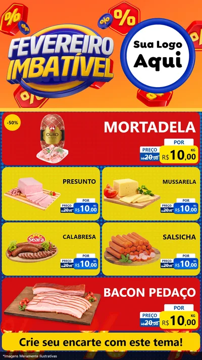 Modelo de TV para TV Vertical com o tema Fevereiro Imbatível para Frios e Laticínios
