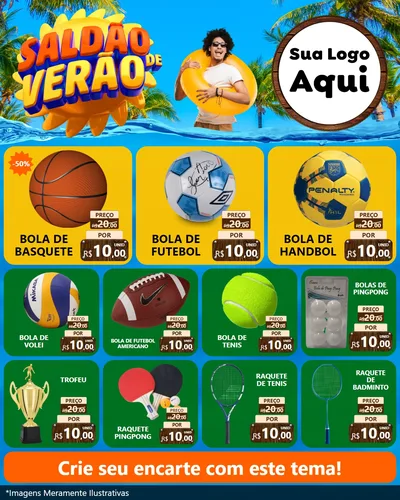 Modelo de Rede Social para Feed Instagram com o tema Saldão de Verão para Artigos Esportivos