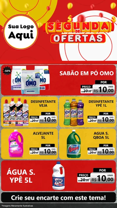 Modelo de TV para TV Vertical com o tema Segunda de Ofertas para Produtos de Limpeza