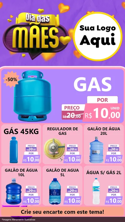 Modelo de Rede Social para Stories com o tema Dia das Mães para Água e gás