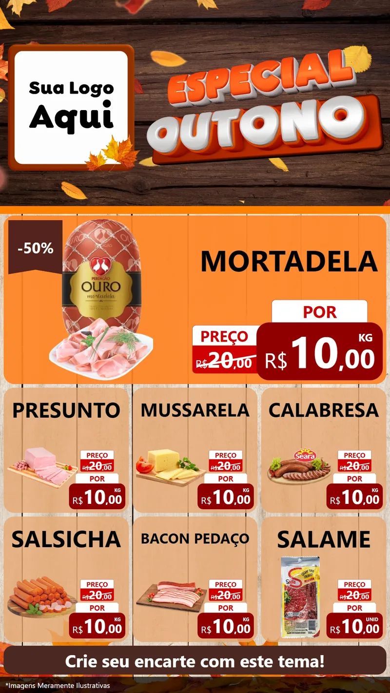 Modelo de Rede Social para Stories com o tema Especial Outono para Frios e Laticínios