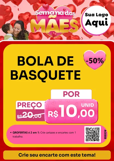 Modelo de Cartaz para Cartaz A4 Vertical com o tema Semana Das Mães para Artigos Esportivos