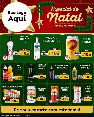 Modelo de Rede Social para Feed Instagram com o tema Especial de Natal para Distribuidora de bebidas