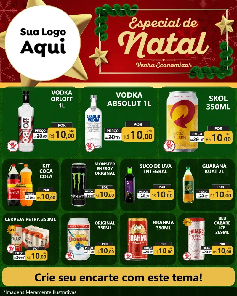 Modelo de Rede Social para Feed Instagram com o tema Especial de Natal para Distribuidora de bebidas