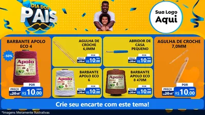 Modelo de TV para TV Horizontal com o tema Dia dos Pais para Armarinho e Aviamentos