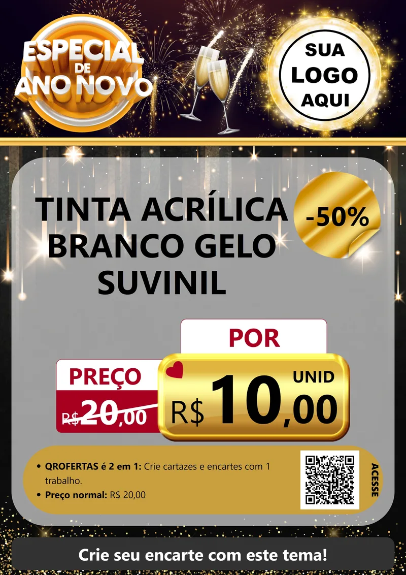 Modelo de Cartaz para Cartaz A4 Vertical com o tema Especial de Ano Novo para Tintas e Ferramentas