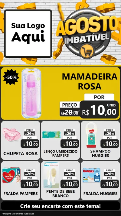 Modelo de Rede Social para Stories com o tema Agosto imbatível para Bebês