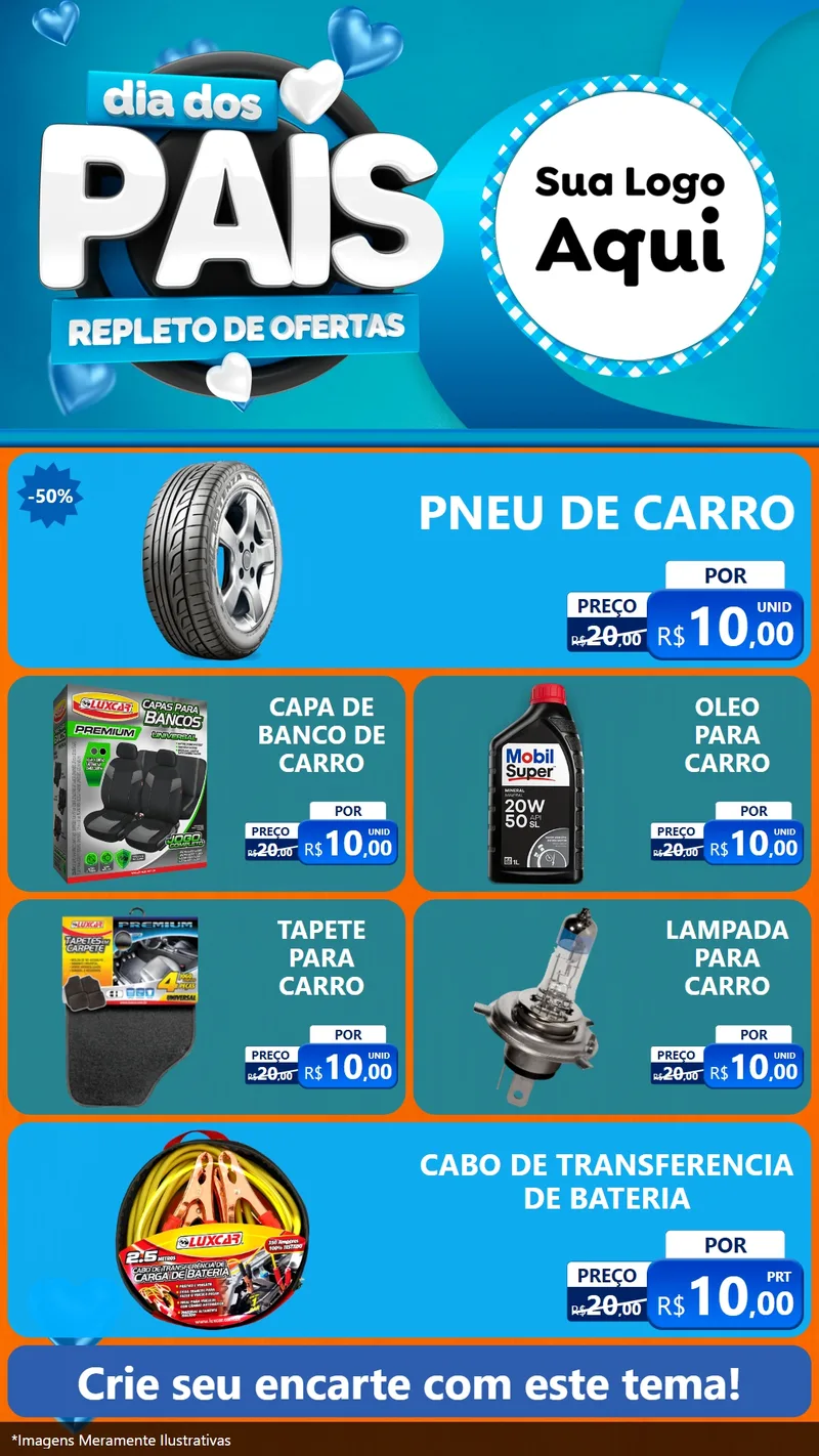 Modelo de TV para TV Vertical com o tema Dia Dos Pais Repleto de Ofertas para Auto peças