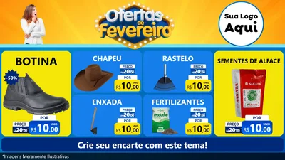 Modelo de TV para TV Horizontal com o tema Ofertas de Fevereiro para Agropecuária