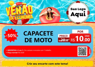 Modelo de Cartaz para Cartaz A4 Horizontal com o tema Verão da Economia para Moto peças