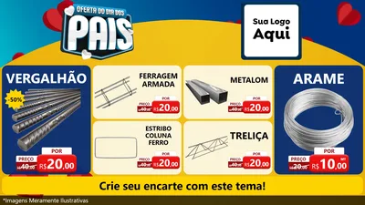 Modelo de TV para TV Horizontal com o tema Oferta Do Dia Dos Pais para Ferragens