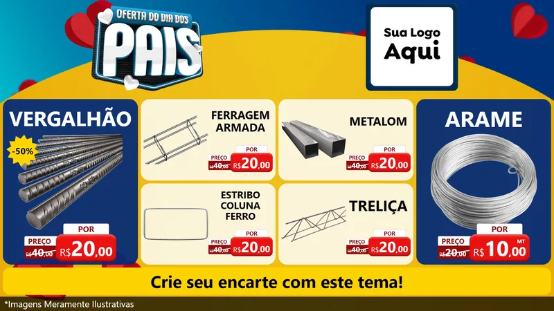 Modelo de TV para TV Horizontal com o tema Oferta Do Dia Dos Pais para Ferragens
