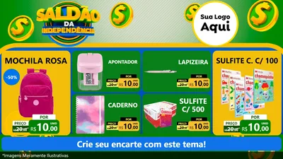 Modelo de TV para TV Horizontal com o tema Saldão da Indepêndencia para Papelaria