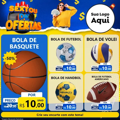 Modelo de Rede Social para Feed Facebook com o tema Sextou de Ofertas para Artigos Esportivos