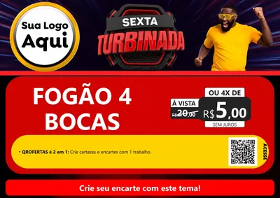 Modelo de Cartaz para Cartaz A4 Horizontal com o tema Sexta Turbinada para Móveis e Eletro