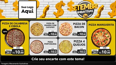 Modelo de TV para TV Horizontal com o tema Setembro Imbatível para Pizzaria