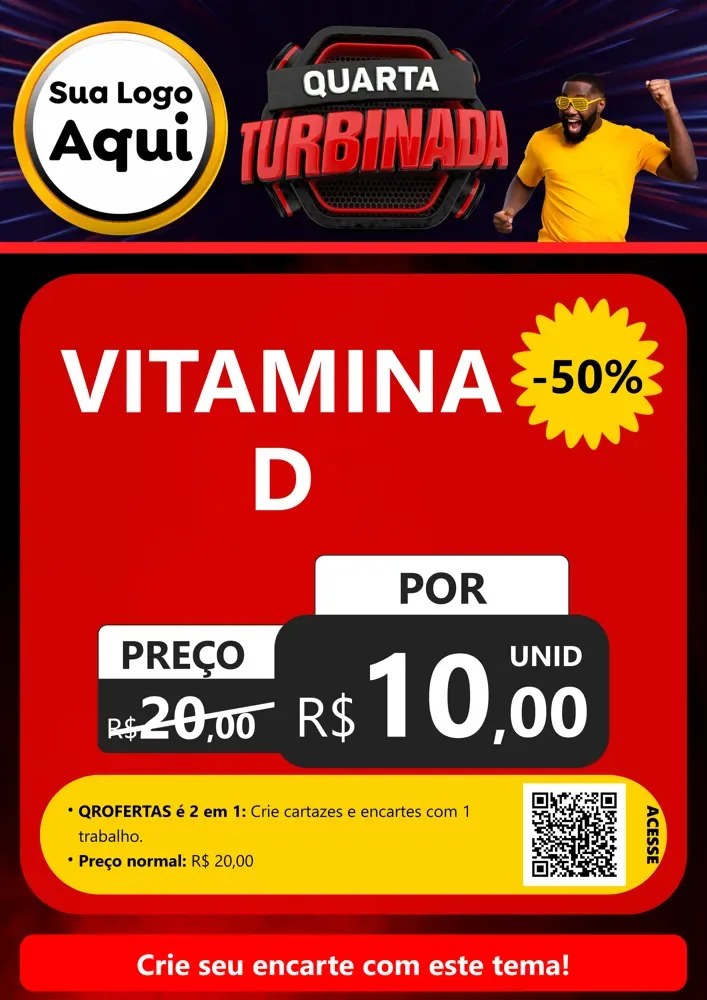 Modelo de Cartaz para Cartaz A4 Vertical com o tema Quarta Turbinada para Farmácia