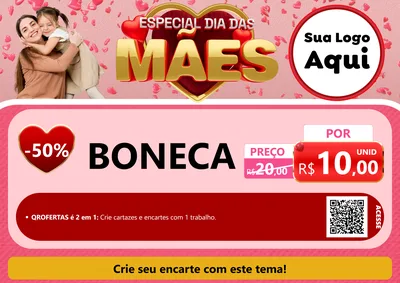 Modelo de Cartaz para Cartaz A4 Horizontal com o tema Especial Dia Das Mães para Brinquedos