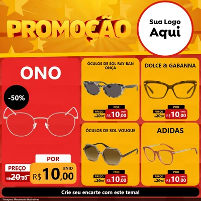 Modelo de Rede Social para Feed Facebook com o tema Promoção para Óticas
