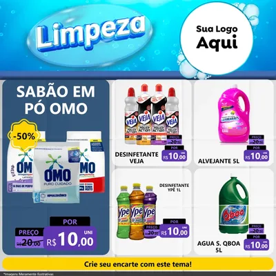 Modelo de Rede Social para Feed Facebook com o tema Limpeza para Produtos de Limpeza