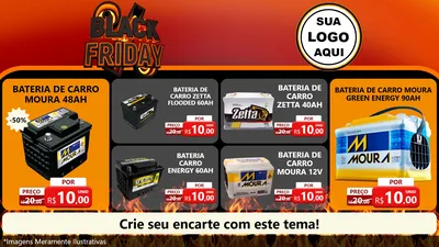 Modelo de TV para TV Horizontal com o tema Black Friday para Baterias Elétricas