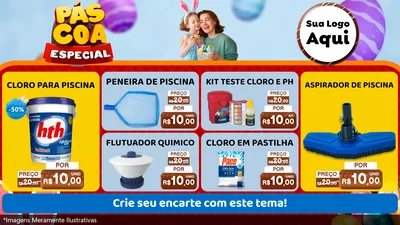 Modelo de TV para TV Horizontal com o tema Páscoa Especial para Produtos para Piscina