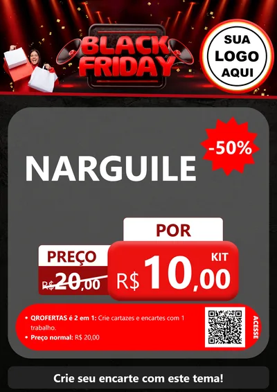 Modelo de Cartaz para Cartaz A4 Vertical com o tema Black Friday para Tabacaria