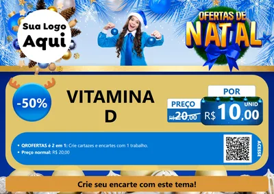 Modelo de Cartaz para Cartaz A4 Horizontal com o tema Ofertas de Natal para Farmácia