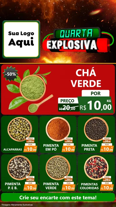 Modelo de Rede Social para Stories com o tema Quarta Explosiva para Produtos Naturais