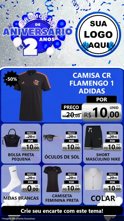Modelo de Rede Social para Stories com o tema Promoção de Aniversário - 2 Anos para Roupas e acessórios