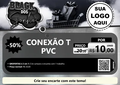 Modelo de Cartaz para Cartaz A4 Horizontal com o tema Black dos Sonhos para Tubos e conexões