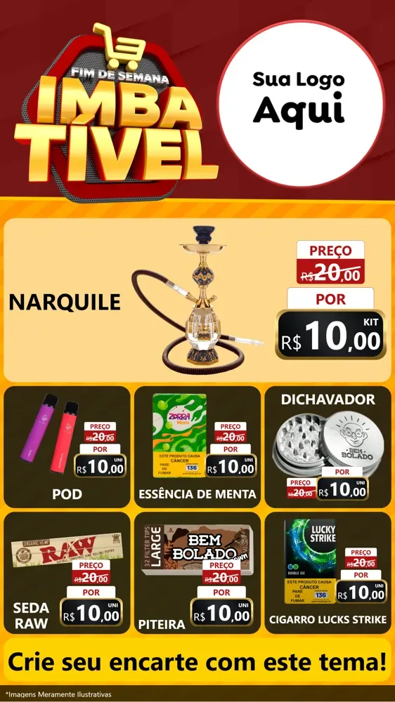 Modelo de Rede Social para Stories com o tema Fim de Semana Imbatível para Tabacaria