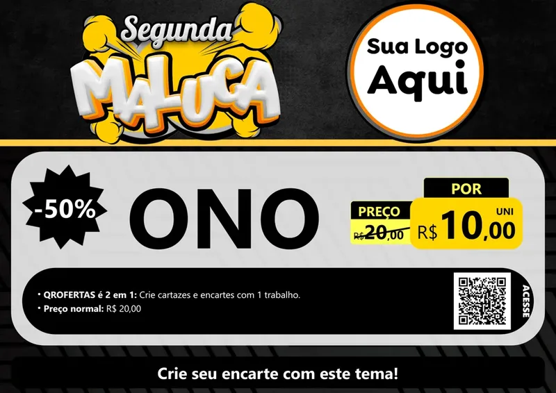 Modelo de Cartaz para Cartaz A4 Horizontal com o tema Segunda Maluca para Óticas