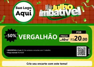 Modelo de Cartaz para Cartaz A4 Horizontal com o tema Julho Imbatível para Ferragens