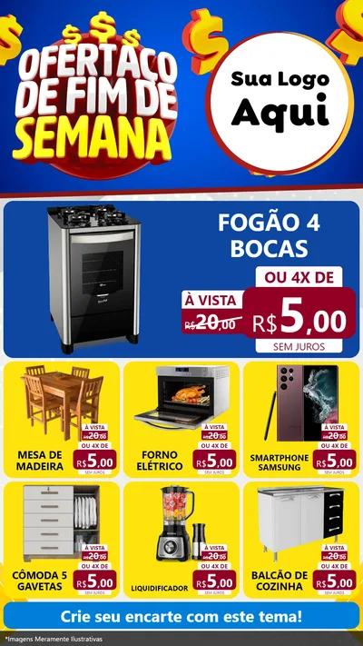 Modelo de Rede Social para Stories com o tema Ofertaço de Fim de Semana para Móveis e Eletro