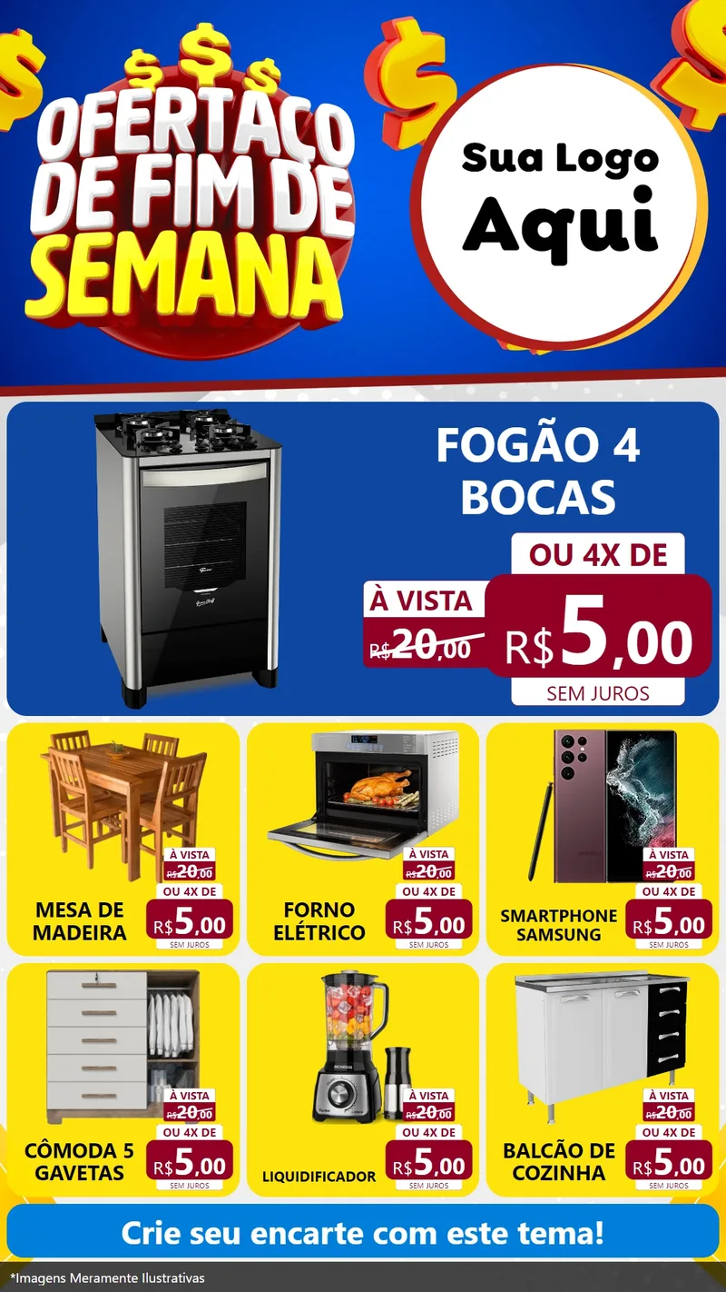 Modelo de Rede Social para Stories com o tema Ofertaço de Fim de Semana para Móveis e Eletro