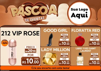 Modelo de Encarte para Encarte A4 Horizontal com o tema Páscoa de Ofertas para Perfumes