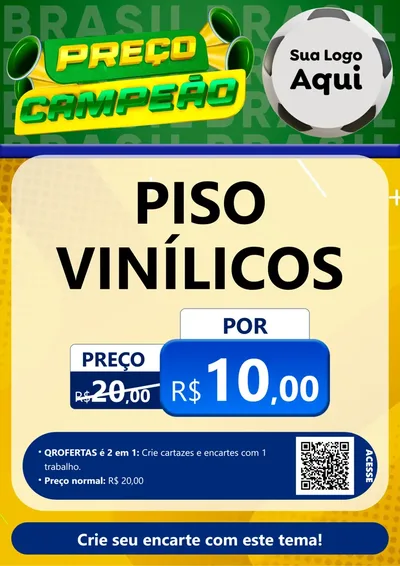 Modelo de Cartaz para Cartaz A4 Vertical com o tema Preço Campeão - Copa para Material para Construção