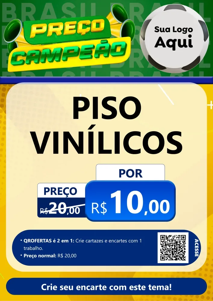 Modelo de Cartaz para Cartaz A4 Vertical com o tema Preço Campeão - Copa para Material para Construção