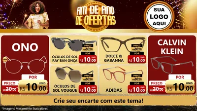 Modelo de TV para TV Horizontal com o tema Fim de Ano de Ofertas para Óticas