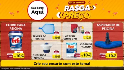 Modelo de TV para TV Horizontal com o tema Fim de Semana Rasga Preços para Produtos para Piscina