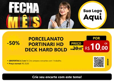 Modelo de Cartaz para Cartaz A4 Horizontal com o tema Fecha Mês para Pisos e revestimentos
