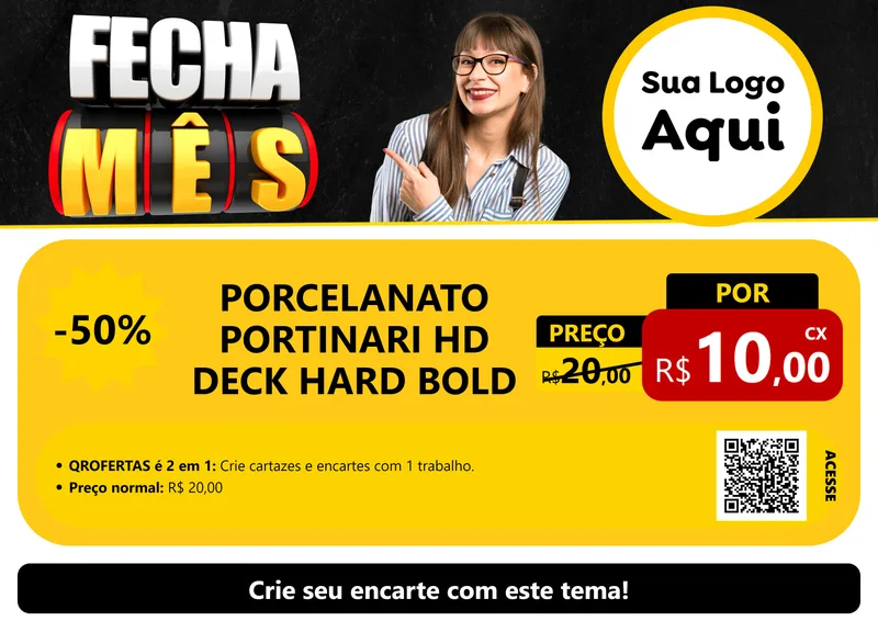 Modelo de Cartaz para Cartaz A4 Horizontal com o tema Fecha Mês para Pisos e revestimentos